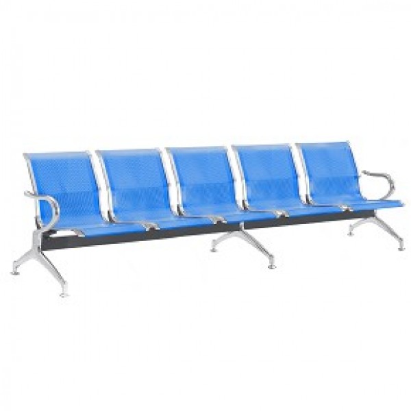 Panca 5 posti acciaio micro forato colore blu IGOSG-SJ830B5
