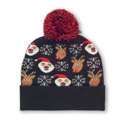Cappellino Natale in 3 colori con pon pon IGO-MO/CX1529
