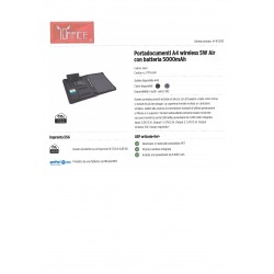 Portadocumenti A4 wireless 5W Air con batteria 5000mAh nero IGO-XD/P774041