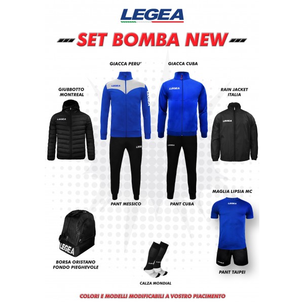 Kit abbigliamento LEGEA LGE-KIT63 allenamento-ufficiale 7 pz blu-nero junior