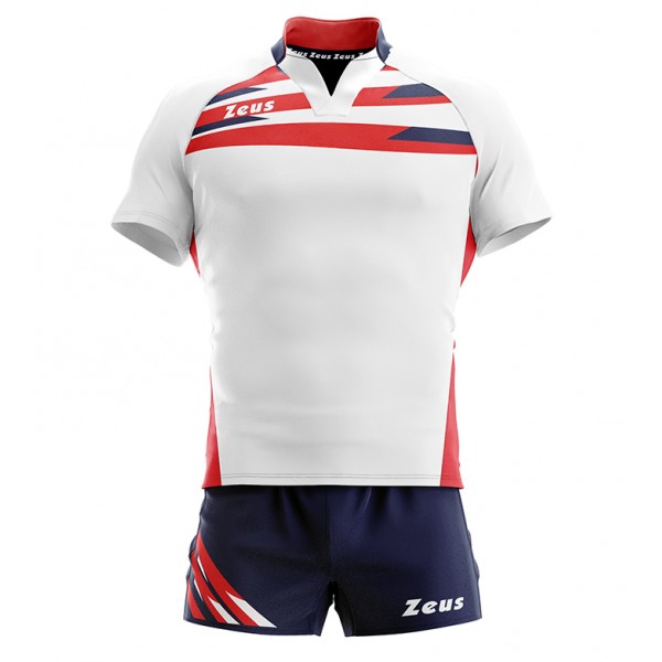 Kit maglia calzoncino Rugby Eagle bianco blu rosso IGO-ZSKIT EAGLEBBR