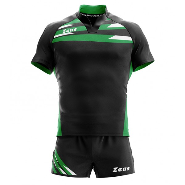 Kit maglia calzoncino Rugby Eagle nero verde IGO-ZSKIT EAGLENV