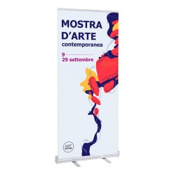 Roll up porta banner riavvolgibile h 210cm con borsa IGO-BANNER09