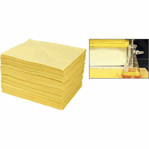Panni colore giallo assorbenti per chimici cf 200 pz