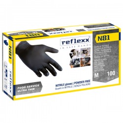 Guanti in nitrile N81 tg L nero Reflexx cf 100 pz HO.RE.CA Food IGO-ODN81/L(9)