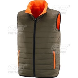 Gilet DPI reversibile NW-423070 art. CAPUA alta visibilità in nylon Oxford-PU arancione