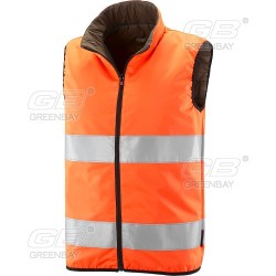 Gilet DPI reversibile NW-423070 art. CAPUA alta visibilità in nylon Oxford-PU arancione