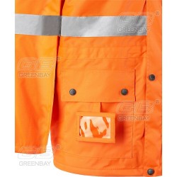 Giaccone DPI NW-423112 art. ABETONE alta visibilità in tessuto poliestere Oxford-poliuretano arancione 