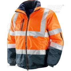 Giubbino DPI alta visibilità NW-423120 art. ADRIA in tessuto GBTEX poliestere-poliuretano arancione-blu
