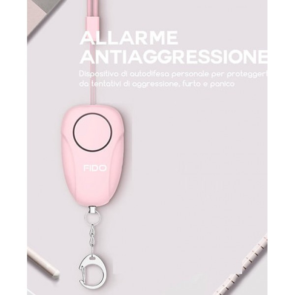 Allarme antiaggressione FIDO PERSONAL ALARM 130 db ad alta intensità scippo e soccorso IGO-FIDOLT01