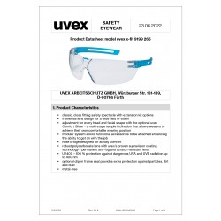 Occhiale - ROSSINI - X-Fit 9199-265 - DPI - in policarbonato - protezione UV - CE - EN 166:2001 - EN 170:2002 - classe ottica II colore azzurro cf 1 pz