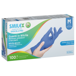 Guanti monouso non sterili in Nitrile SMILEX SKIN BLU PRO IGO-BCHGU115/XL